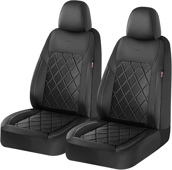 Coverado Car Seat Covers, Front Seat Covers, 2 Front Automotive Seat Cover, Mesh Breathable Seat Protectors, Universal Fit for Most Cars