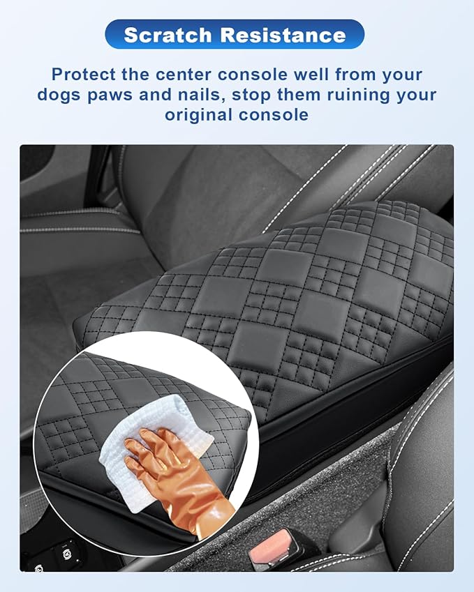 CDEFG for 2025 2026 Volvo XC40 Center Console Cover for 2019-2025 2026 Volvo XC40 Accessories Armrest Cover Middle Console Pad Arm Rest Leather Cover