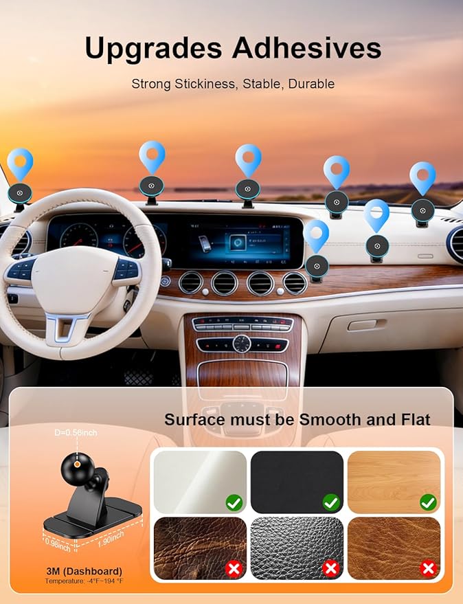 for Magsafe Car Mount Charger, [100% Stable] 15W 2 in1 Magnetic Wireless Car Charger, Vent/Dashboard Phone Holders for Your Car for Women Men Car Phone Holder Car Charger for iPhone 17 16 15 14 13
