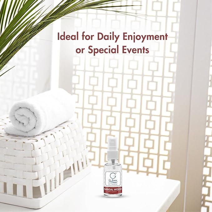 G's Breeze - Sandalwood Air Freshener – Woody & Earthy Fragrance of Sandalwood – Ideal for Home, Car & Office – Elevate Your Space with Luxurious Scent and Creates Relaxing & Comfortable Atmosphere
