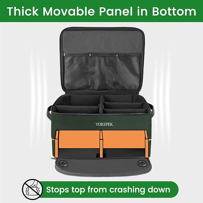 YOREPEK 2 Layer Golf Trunk Organizer, Golf Gifts for Men with Separate Ventilated Compartment for 2 Pair Shoes, Waterproof Car Trunk Locker for Balls, Tees, Clothes, Gloves, Gifts for Golfers
