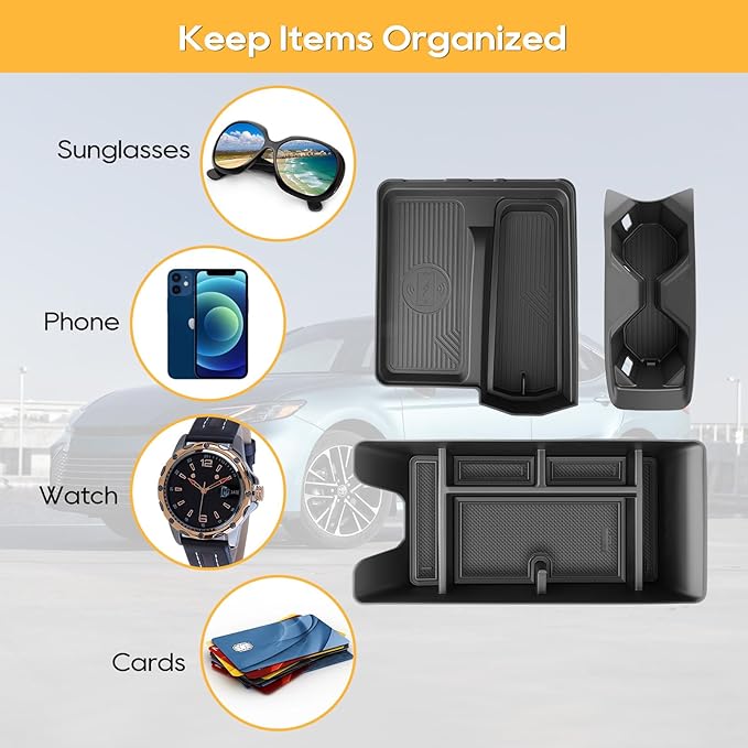 For Toyota Camry Center Console Organizer for 2025 2026 Toyota Camry (LE/SE/Nightshade/XLE/XSE) Middle Armrest Storage Tray Insert, OEM Fit, Non-Slip Waterproof 2025 2026 Toyota Camry Accessories
