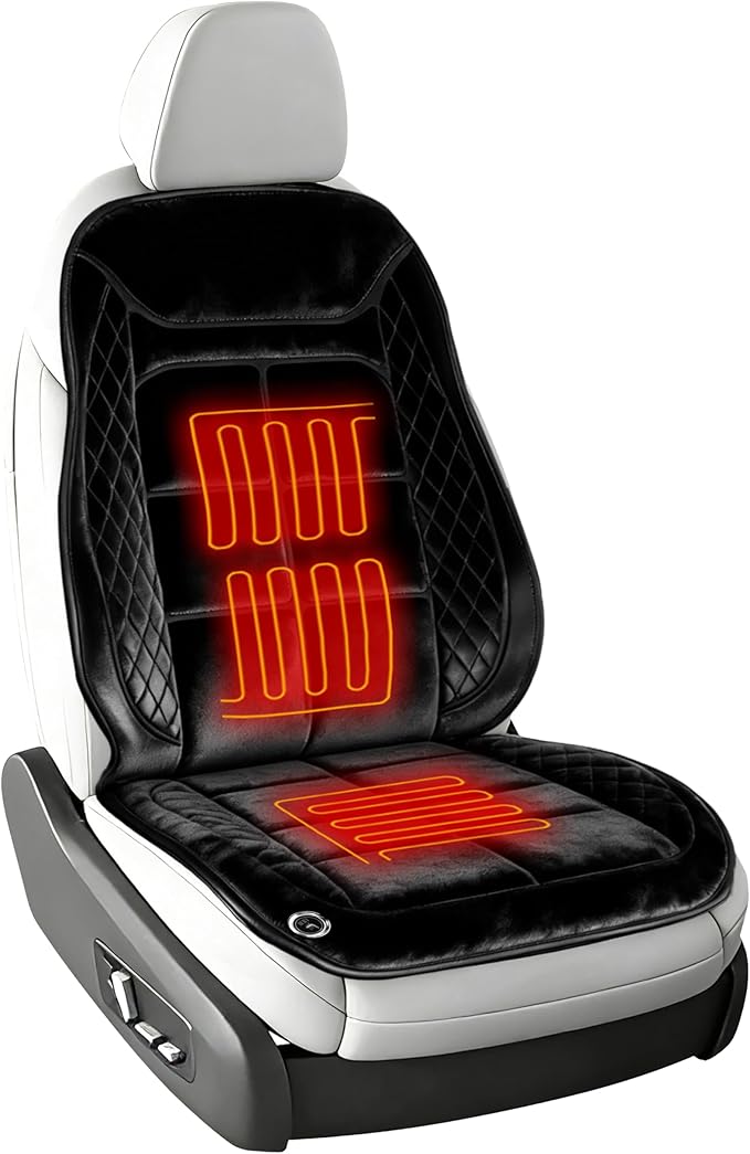 Car Seat Cushion Comfortable Seat Cover for Car Truck SUV Van, Full Back and Seat Cushions for Driver and Passenger (Black-1, 1PCS, Driver Seat)