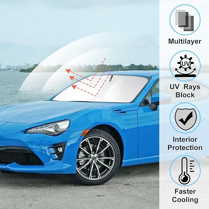 Windshield Sun Shade Window Sunshade Custom Fit 2017-2021 Toyota 86/2022-2023 Toyota GR86/2013-2023 Subaru BRZ/2012-2016 Scion FR-S FRS Accessories