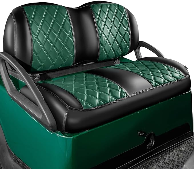 NOKINS Golf Cart Seat Covers Fit Club Car Precedent/Tempo/Onward Premium Front Seat Cushion, Golf Cart Vinyl Leather Diamond Seat Covers, Soft/Scratch-Resistant/No Stapler Needed