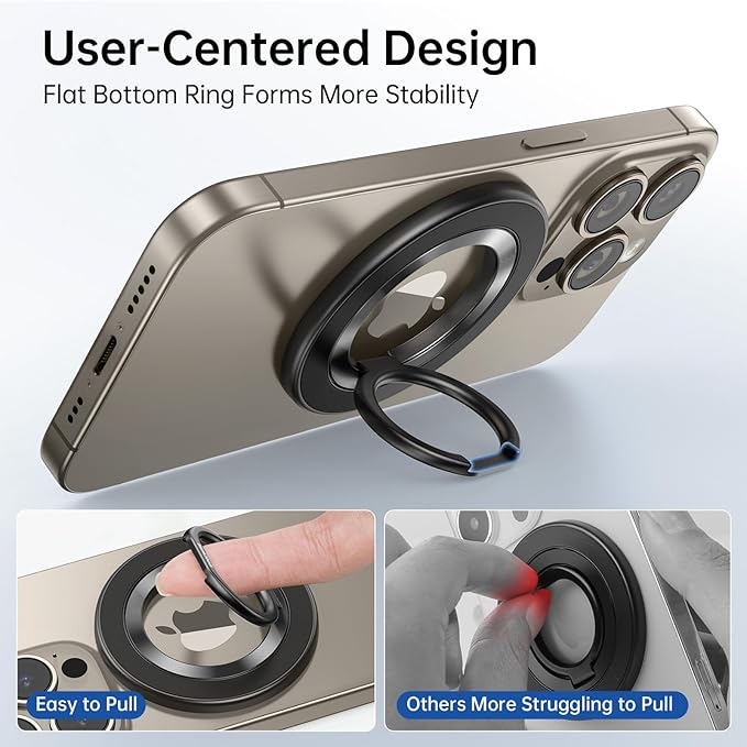 SYNCWIRE Magnetic Phone Ring Holder for MagSafe [2 Pack] - Magnet Cell Phone Grip Stand Finger Ring Kickstand Two-Sided Magnetic Compatible with iPhone 17 Pro Max 16 15 14 13 12 MagSafe Accessories