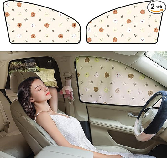 Aokway Car Window Shade (2Pack) – UV-Blocker Magnetic Side Window Sunshade for Driver and Passenger | 99% UV Protection for Sedan/SUV | Roll Windows Down, Enhance Privacy & Comfort While Driving