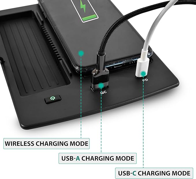 KEWISAUTO Wireless Charger for Honda Accord 2018 2019 2020 2021 2022 Accessories, Fast Charging Charger USB-A USB-C Wireless Charger, Phone Pad Charger