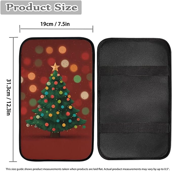 Christmas Tree Car Center Console Cover Armrest Pad Cover Universal Car Arm Rest Seat Storage Box Mat Non Slip Interior Accessories