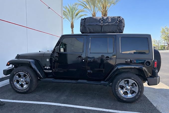 SR1 Performance USA Waterproof Rooftop Cargo Bag – Car Roof Carrier for Cars/SUVs with/Without Rack, Includes Non-Slip Mat, Heavy-Duty Straps, Lock for Secure Travel Storage (15 Cubic Feet, No Logo)