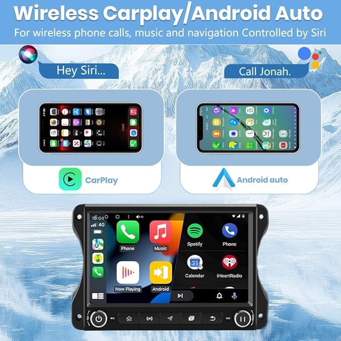 Android 13 Car raido for Jeep Wrangler JL & Gladiator JT 2018-2022, Qualcomm [4GB+64GB] 10 inch Touch Screen Jeep Stereo with Wireless Carplay & Android Auto, GPS/AM/FM/5G WiFi/USB/Bluetooth 5.0/ LTE
