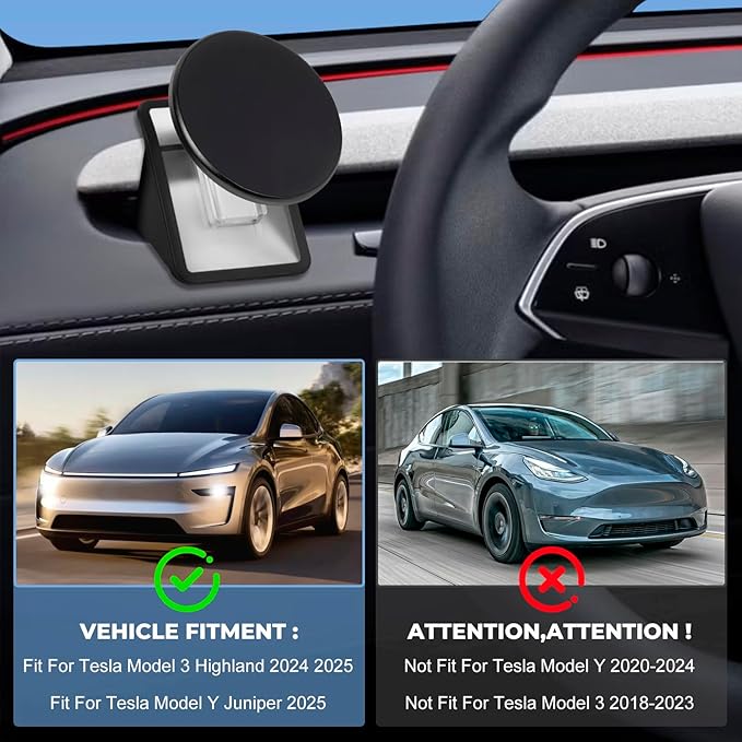 Model Y Phone Holder Compatible with Tesla Model 3 Highland 2024 2025 Accessories,for Tesla Model Y Juniper 2025 2026,Magnetic Car Phone Mount Compatible with MagSafe