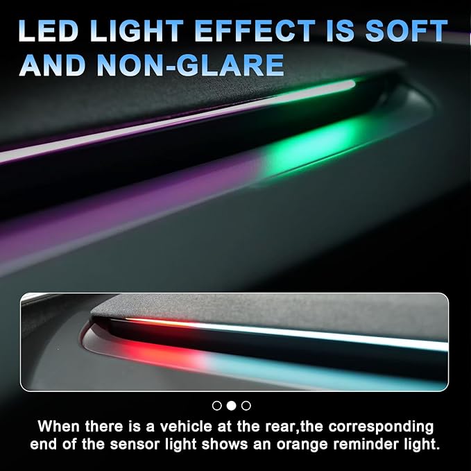 Tesla Smart Blind Spot Detection Ambient Lighting for Tesla Model 3 Y Highland Juniper, Plug-and-Play, Custom Color Modes Dynamic Safety Alerts & Driving Mode Effects Neon Light Kit (Highland)