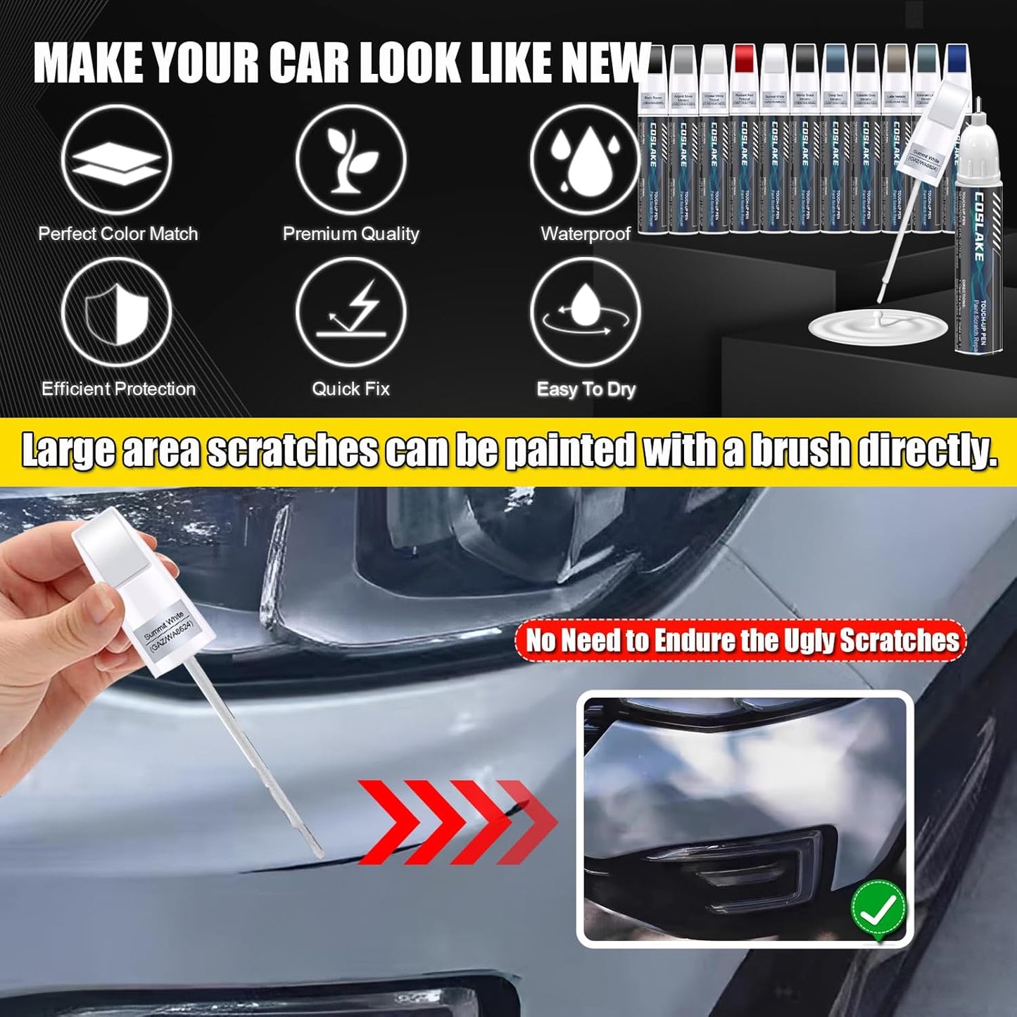 Car Touch Up Paint(Opulent Blue Metallic(GTR/WA705U)) for Cadillac, Car Paint Scratch Repair Kit, Quick & Easy Solution to Repair, 2 in 1 Scratch Remover Pen with Disposable Micro Applicators