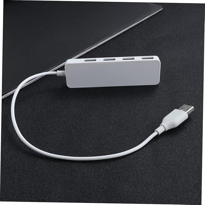 OSALADI 3pcs High- USB Hub Adapter Multi-Device USB Splitter for Laptops and Supports OTG White Play Design Compatible Car and Wall Chargers