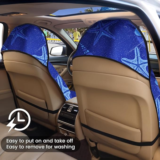 Car Seat Covers 1 Pack Waterproof Towel Car Seat Cover Universal Fit for Most Trucks SUV Fitness Athletes Pets Gym and Water Sport,Conch Shells Starfish