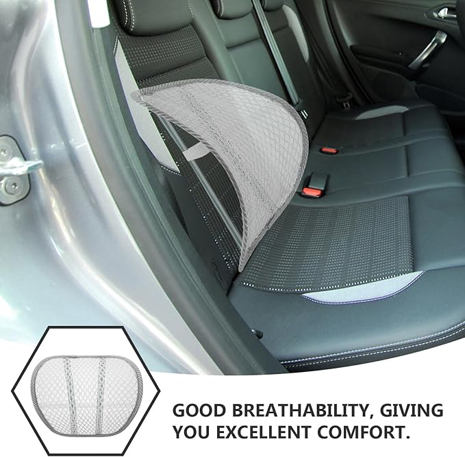 Breathable Car Seat Lumbar Pillow with Cooling Mesh Back Support Pad for Summer Driving Ergonomic Lower Back Relief Cushion for Office Car and Travel Random Color