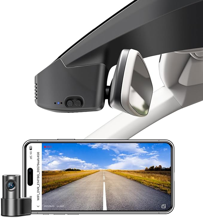 Front 4K & Rear 1080p Dash Cam Custom fit for Volkswagen Tiguan 2018-2024 Gen2 AD/BW (Model B Black), Integrated OEM Look, UHD 2160P Video, App & WiFi, Loop Recording, Easy to Install, GPS, 128GB Card
