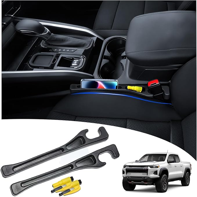 【Compatible with Chevy Colorado】 Seat Gap Filler,No Drop Seat Guard Compatible with Chevy Colorado,Drop Seat Guards for Cars(2Pcs),Emergency Keychain Car Escape Tool(2Pcs)