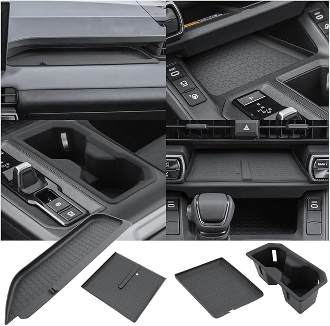 (4PCS) 2026 R AV4 Center Console Organizer For 2026 Toyota R AV4 Front Center Console+Console Cup Holder+Wireless Charging Tray+Passenger Above Glove Tray Console Storage Box 2026 R AV4 Accessories