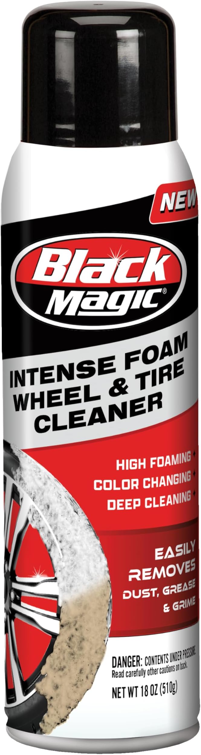 Black Magic 120253 Intense Foam Wheel & Tire Cleaner w/High Foaming Deep Clean Formula to Remove Dirt, Grime & Brake Dust - Cherry Scent