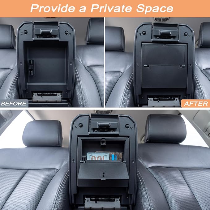 JKCOVER 3PCS Center Console Organzier Compatible with Toyota Tacoma 2016-2023 Accessories Tray Hidden Box Divider ABS Material Insert