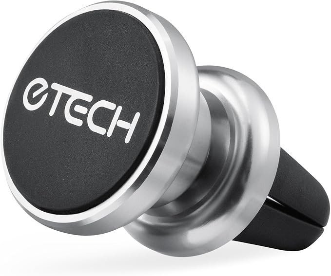 eTECH Magnetic Phone Car Mount Holder, Magnetic Mount Universal Air Vent (Silver)