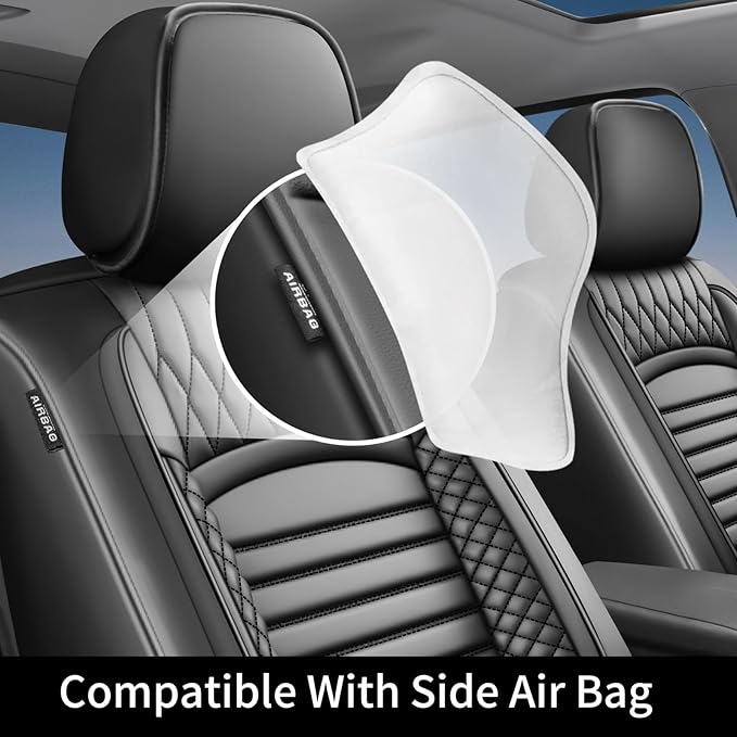 Fit Impreza Car Seat Covers for Subaru Impreza 2004-2024 2025 2026 - Upgraded Premium Waterproof & Breathable Leather, Airbag Compatible, All-Weather Seat Cushion Protector (Full Set, Black)
