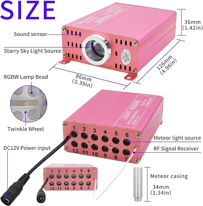 Upgraded Starlight Headliner Kit Twinkle+Meteor All in One Fiber Optic Lights,16W APP&Remote Control+Music Effect 650 pcs (0.03*0.04*0.06in)*9.8ft Star Lights for Car Truck/Cinema Restaurant