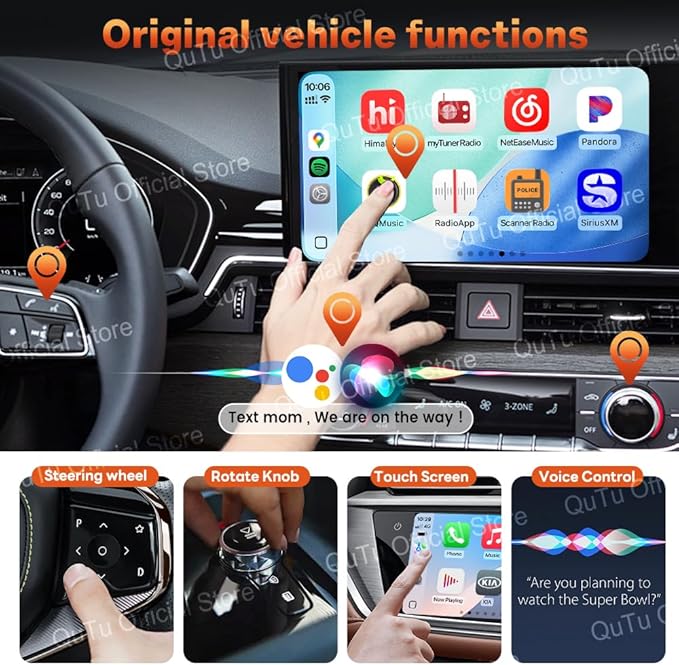 CarlinKit 4.0 Wireless CarPlay 2026 Apple - Wireless CarPlay Adapter for OEM Factory Wired CarPla y Cars 2 in 1. Plug & Play, Wired to Wireles s, Auto Connect, Online Upgrade, 5.8GHz Wi-Fi GPS