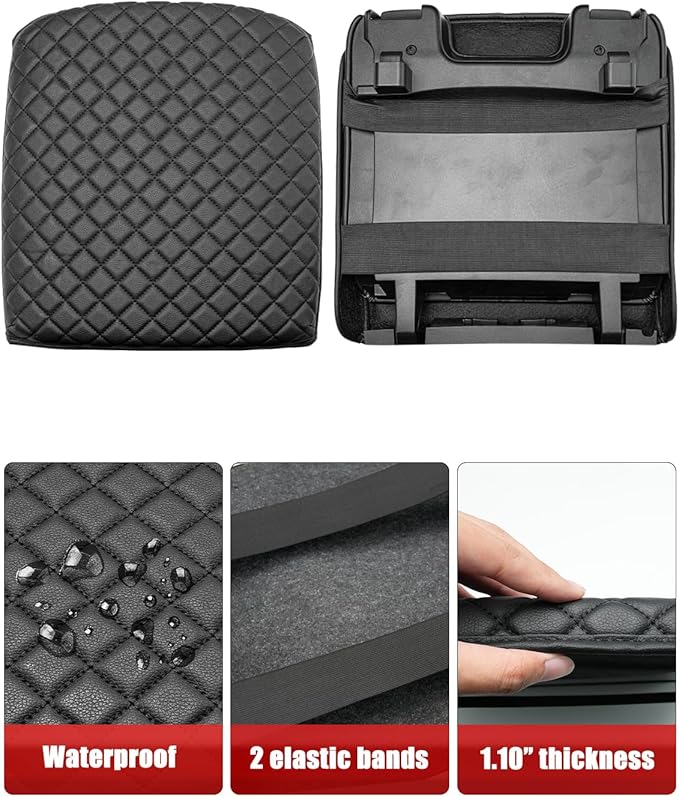 KBH Center Console Armrest Cover for 2025 2026 Ford Expedition, Bucket Seat, Durable Arm Rest Cover for Car, Thick Cushion Pad, Black