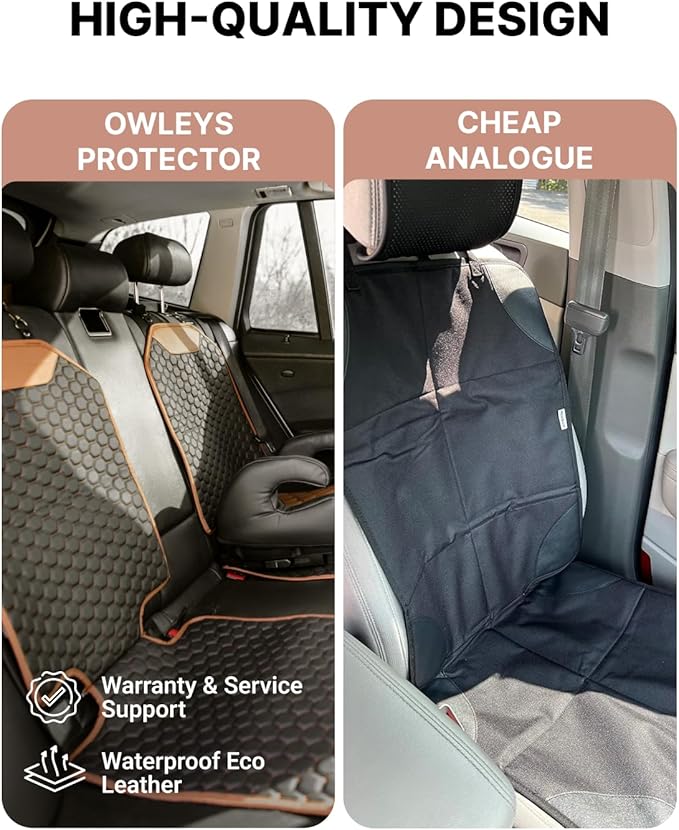 Owleys Set Seat Back Organizer & Car Seat Protector Hexy Waterproof & Non-Slip Protector for Child Car Cushion for Leather and Fabric Seats (Hexy Set 1)