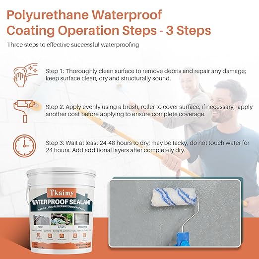 Transparent Waterproof Coating Agent, 5 Gallon, Invisible Waterproof Sealant Leak Repair, Indoor & Outdoor Roof, Shower, Wall, Kitchen, Skylight, Clear Water Proof Sealant