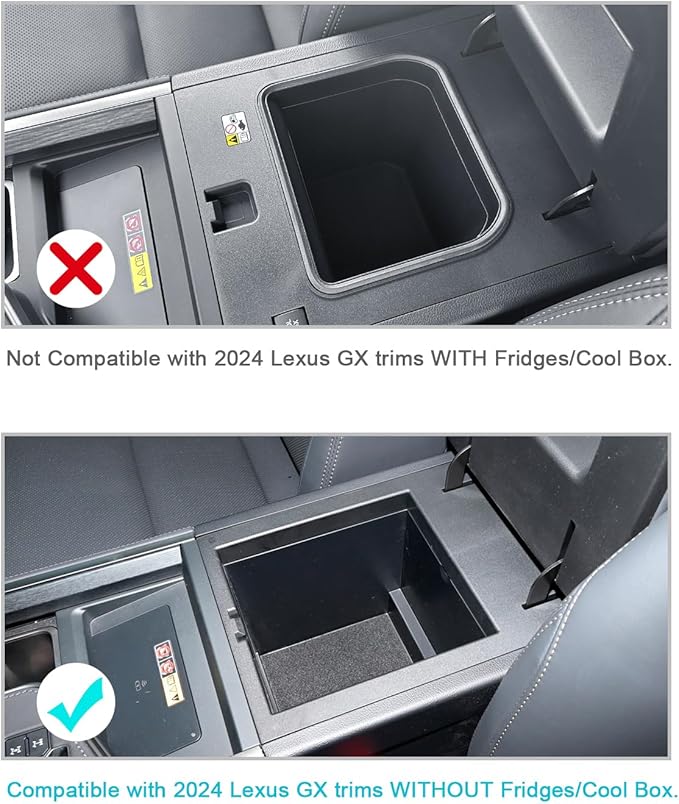 CDEFG for 2024 2025 2026 Lexus GX 550 Center Console Organizer 2024-2026 GX 550 Accessories Middle Console Organizer GX550 Armrest Storage Box(Not for Cool Box)
