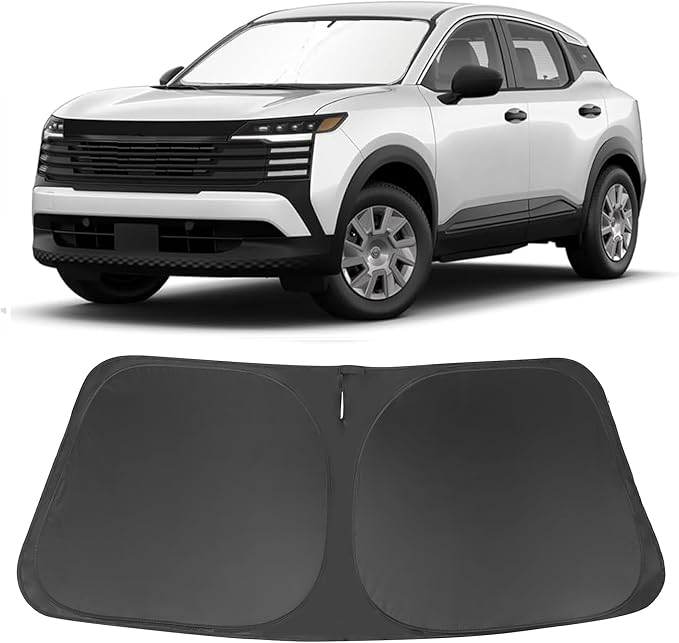 Windshield Sun Shade Custom Fit for 2025 2026 Nissan Kicks Accessories Foldable Sunshade Sun Blocker Protect Car from Sun Rays & Heat Damage Keep Car Cooler