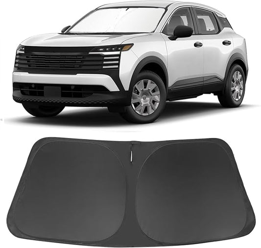 Windshield Sun Shade Custom Fit for 2025 2026 Nissan Kicks Accessories Foldable Sunshade Sun Blocker Protect Car from Sun Rays & Heat Damage Keep Car Cooler