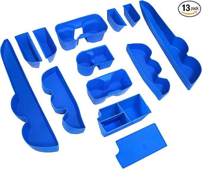 Interior Silicone Liner Insert Custom Fit for Tacoma 2016-2023, Silicone Organizer Tray for Tacoma Gen 3rd Crew Cab only - Fully Covered - for Tacoma Accessories