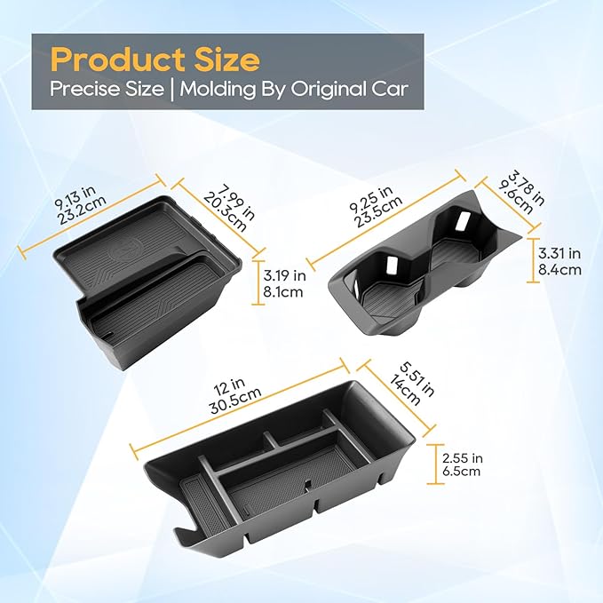 For Toyota Camry Center Console Organizer for 2025 2026 Toyota Camry (LE/SE/Nightshade/XLE/XSE) Middle Armrest Storage Tray Insert, OEM Fit, Non-Slip Waterproof 2025 2026 Toyota Camry Accessories