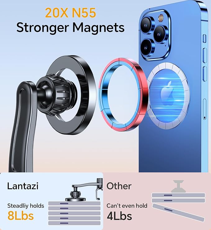 for Magsafe Car Mount, Tesla Phone Mount for Car【20 Strong Magnets】Magnetic Phone Holder for Car Tesla Phone Holder Model Y/3/S/X Accessories, No Glue Required, for iPhone 17 Pro Max 16 15 14