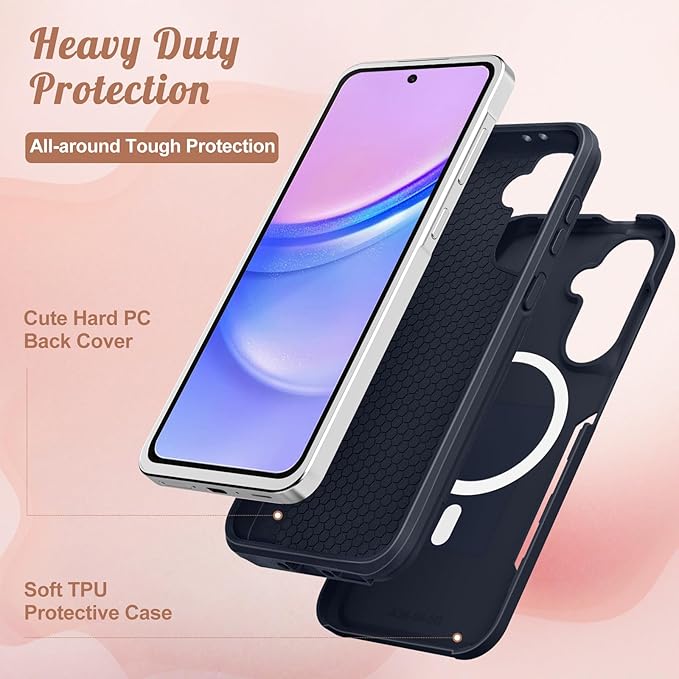 for Samsung Galaxy A36 5G Phone Case - Compatible with MagSafe Women Girls Boys Cute Magnetic Protective Cover Cool Blue Unique Heavy Duty Shockproof Design for Samsung A36 5G Cases 6.7"