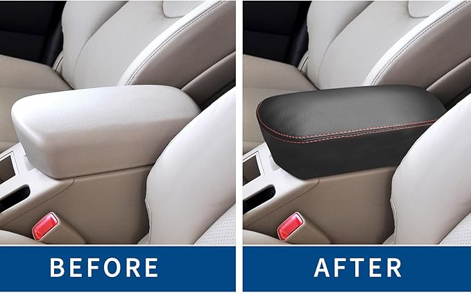 Compatible with Center Console Armrest Cover for Toyota RAV4 2006 2007 2008 2009 2010 2011 2012 2013 Leather Arm Rest Storage Box Lids Cushion Protector Pad