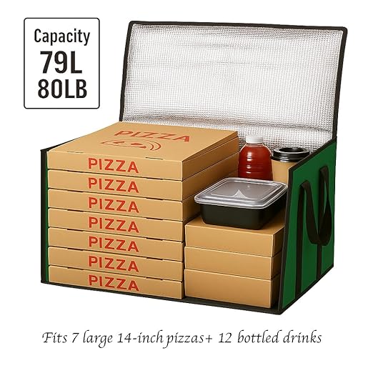 Bodaon Large 3-Pack Insulated Food Delivery Bag with hard bottom, XXXL Catering/Pizza Cooler Bags, Rideshare Delivery Bag, Thermal Cold/Hot Styrofoam Carrier for Travel/Shopping/Car
