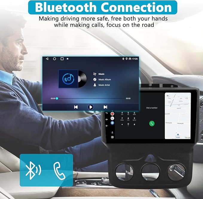 Car Stereo Radio for Dodge RAM 1500 2500 3500 2013 2014 2015 2016 2017 2018, Android 13 2G+64G Head Unit for Ram, 9 inch IPS Touch Screen Wireless CarPlay/Android Auto Bluetooth WiFi, Backup Camera