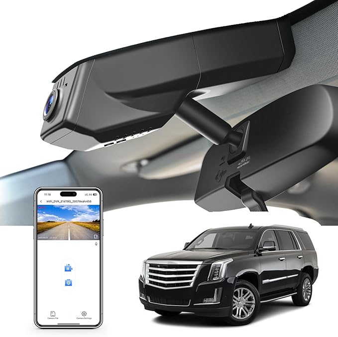 Mangoal 4K Dash Cam for Cadillac Escalade/Escalade ESV 2015-2020(Model C), Base Standard Premium Luxury, Model B & Model C Have Same Models Years but Vehicle Sensor Cover are Different, 64GB Card