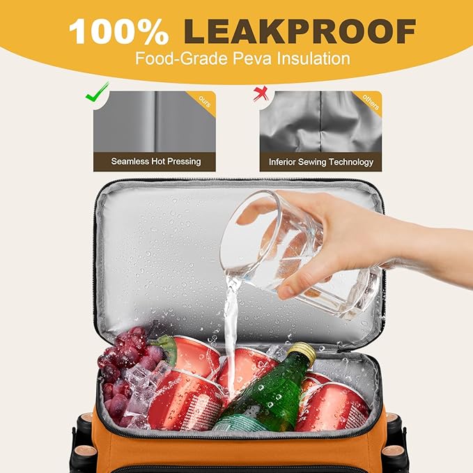 MIYCOO Cooler Backpack - 40 Cans Insulated Backpack Cooler for Men & Women, Portable 2 Leak Proof Compartments Coolers Bag for Beach Travel Picnic Lunch Hiking BBQ Camping