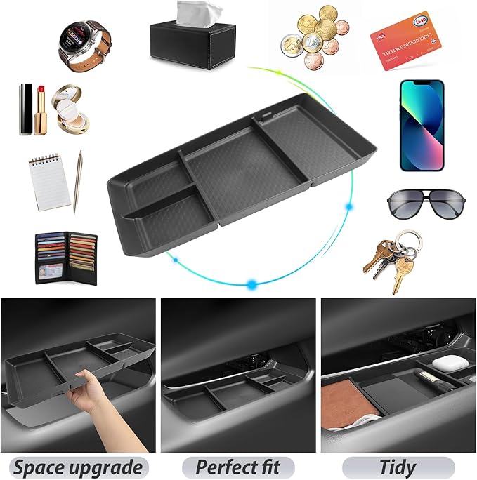 SKTU 2025 2026 Chevy Equinox Center Console Organizer for 2025 2026 Chevrolet Equinox Lower Center Console Tray 2025 2026 Chevy Equinox Accessories 2025 2026 Chevy Equinox Under Console Organizer