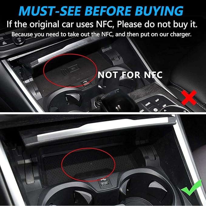 Wireless Car Charger for BMW 3 Series G20 2019 2020 2021 4 Series G22 2021 2022, 15W Fast Charging Phone Charger Pad