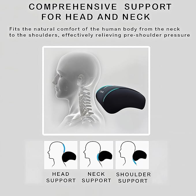 Car Headrest Neck Pillow Support Ergonomic, with Valve Stem Covers Accessory for Driving Seat Fatigue Relief Compatible with Model S X 3 Y & Cybertruck - 1 Piece