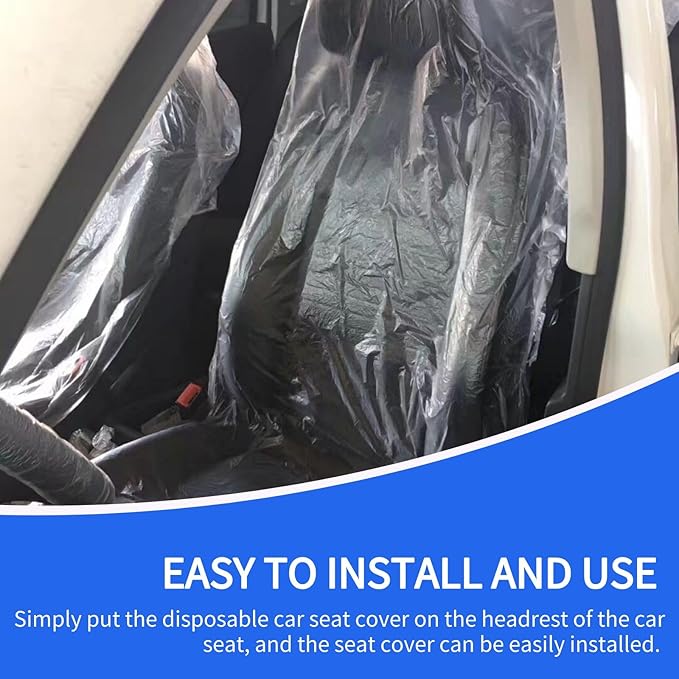 100 PCS Disposable Car Seat Covers,Waterproof Protectors for Car Seat, Airplane Seats,Restaurant Seats,Salon Chairs,Bus Seats & More,Car Seat Shields, Dustproof Car Seat Covers