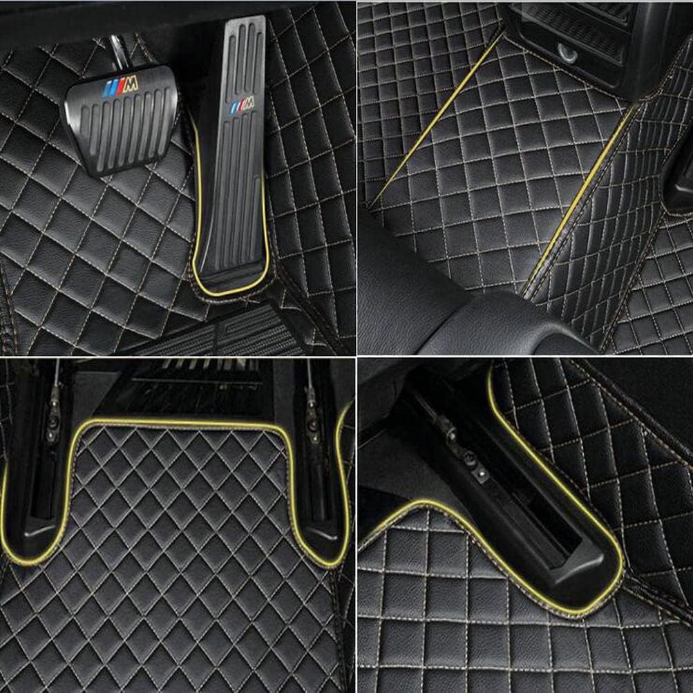 TAHALICustom Colors Car Floor Mats Black Pink for 99.9% Sedan SUV Sports， All-Weather Liners Car Floor mat，Luxury Leather Automotive Floor Mats (Black red mats,3D Floor Mats)